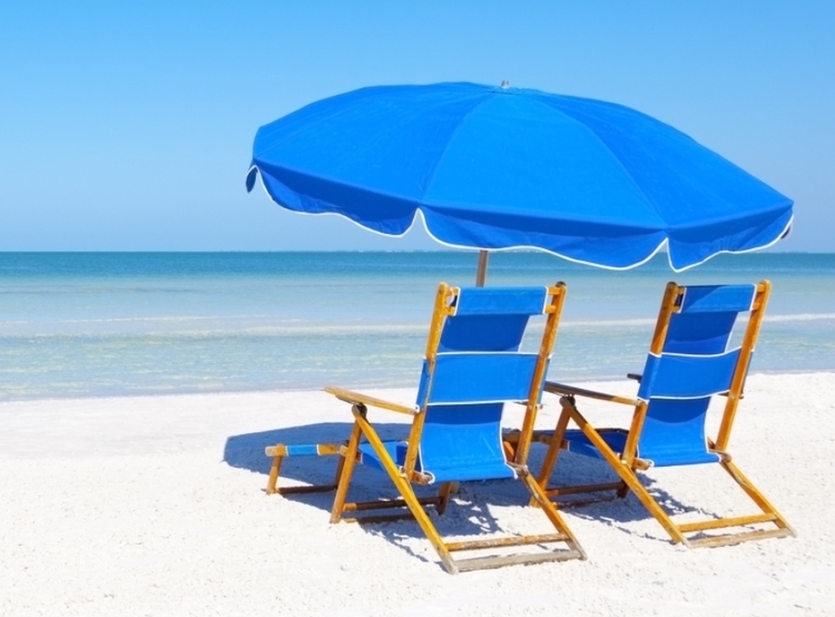 Blue beach chairs